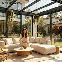 Véranda modulaire à double vitrage étanche, triple vitrage réfléchissant, résistante aux charges de neige, pour rénovation de patio, service de conception gratuit