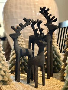 Ensemble de 3 décorations de Noël modernes et luxueuses en forme de rennes pour la décoration de la maison, ensemble de cerfs pour la décoration de table - Product Image 5