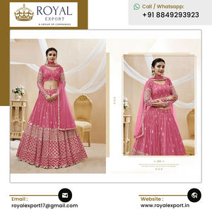 Georgette Lehenga Choli pesado más vendido de la mejor calidad con bordado de secuencia Zari a bajo precio - Product Image 3