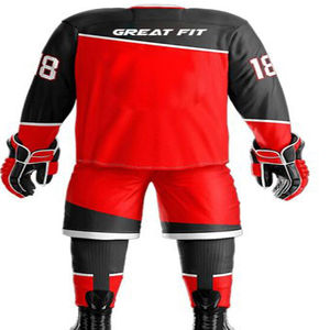 Uniforme de Hockey Personalizado de Bajo Precio con Número, 100% Poliéster, Impresión Personalizada, Uniforme de Hockey sobre Hielo Transpirable - Product Image 2