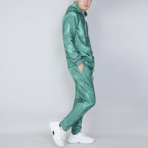 Chándal de gran tamaño de algodón 100% de alta calidad Unisex, conjunto de Jogger con capucha y logotipo personalizado, chándal ecológico de invierno a granel con tinte de corbata para - Product Image 3