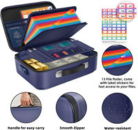 Petite valise rigide portable avec serrure, résistante à l'eau, organiseur de fichiers, sac ignifuge en EVA, étanche, pochette de sécurité pour documents et argent