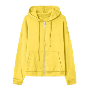 Sudaderas con Capucha de Punto para Mujer, a la Moda, Lisas, de Manga Larga, con Cordón y Bolsillos, Holgadas, de Invierno, 100% Algodón, Color Negro - Product Image 5