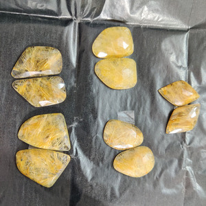 อัญมณีควอทซ์ไหมทองฟรีขนาดคู่ Rosecut,อัญมณีควอตซ์ไหมขัดฟันตัดและขัดสำหรับทำต่างหู - Product Image 6