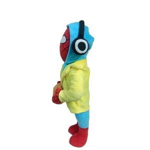 Muñeco de héroe araña de peluche con capucha amarilla, auriculares y galletas, juguetes de peluche suaves para niños y fanáticos, regalo divertido de superhéroe - Product Image 4