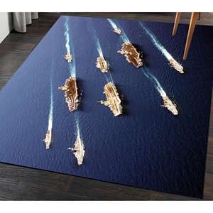 Alfombra de Guerra Naval Militar, Alfombra Oceánica, Alfombra de Paisaje Marino, Alfombra Suave No Tejida - Product Image 2