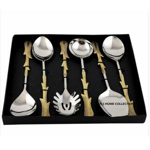 Ensemble de couverts en acier inoxydable avec manche en bambou pour le camping, comprenant cuillère, couteau, fourchette, ensemble de couverts - Product Image 4