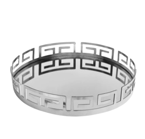 Plateaux de Noël au design personnalisé forme rectangulaire plateaux miroir finis argent avec design décoratif fabriqués en Inde - Product Image 3