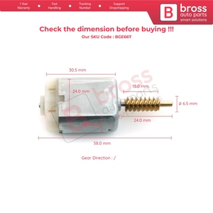Actuador de Cerradura de Puerta de Coche BGE667, Motor FC280 con Eje de 24 mm para - Product Image 6
