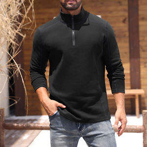 Sweat-shirt à col montant zippé pour homme en coton mélangé de haute qualité en gros, sweat-shirt personnalisé pour homme - Product Image 6