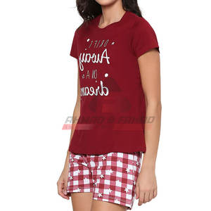 Conjunto de Verano Personalizado para Mujer, Casual, de 2 Piezas, Corto, Sólido, 100% Algodón, Manga Corta, Cuello Redondo - Product Image 6