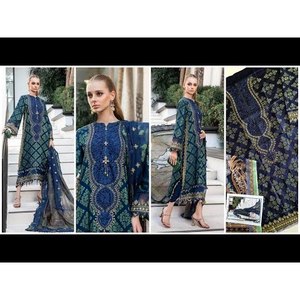 มาเรียบีชุดสูทปักลายสำหรับผู้หญิงแบบหรูหรารุ่น Eid '25 TC-687สีฟ้า EL-23-08 - Product Image 2