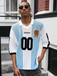 <span class=keywords><strong>Jersey</strong></span> Personalizado ODM para Hombre, Estilo Argentino, Rayas Azules y Blancas, Tejido Transpirable, Verano, Manga Corta, Talla Grande - Product Image 1
