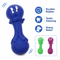 Jouet pour chien en caoutchouc naturel en gros, forme pieuvre, silencieux, pour mâcher et nettoyer les dents, pour chiens agressifs de grande race, équipement d'enrichissement silencieux