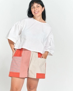 women's Denim Pants High Street Summer Straight <b>Shorts</b> Distressed Colored Personalized Embroidered Patchwork Design OEM/ODM - Product Image 2