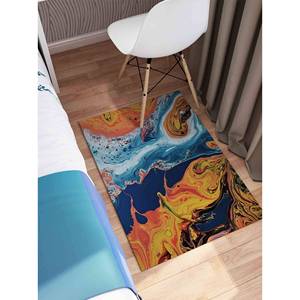Tapis imprimé abstrait et coloré : Tapis moderne et contemporain antidérapant, tapis en velours - Product Image 5