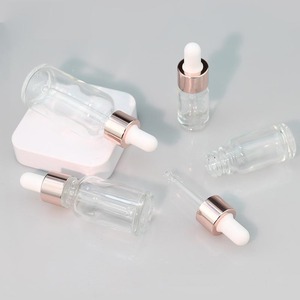 Botellas de Vidrio Transparente con Gotero Personalizadas de 5ml 10ml 20ml 30ml <span class=keywords><strong>50ml</strong></span> Recargables para Suero para el Cuidado de la Piel y Aceites Esenciales - Product Image 1