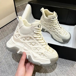 Zapatillas Deportivas de Plataforma con Cordones, Color Blanco Mixto, Punta Redonda, Suela de Goma Acolchada, para Todas las Temporadas, Estilo Chunky, de la Mejor Calidad - Product Image 5
