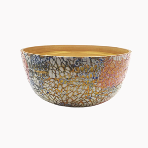 Coloré MOP Spun Bols À Salade En Bambou Nouvelle Arrivée Conception pour La Décoration Intérieure Ustensiles De Cuisine Poli Fruits Bol De Service En Gros Vietnam - Product Image 1