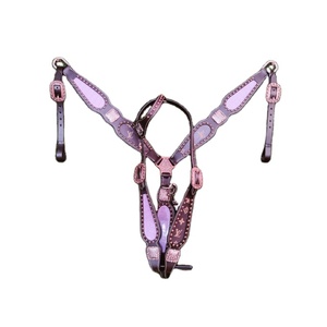 Juego de Cabezada Western de Cuero Vacuno 100% Hecho a Mano de Calidad Superior, Incluye Pechera y Cabestro, con Detalles Pintados a Mano, Directo de Fábrica - Product Image 1