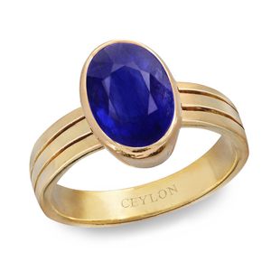 Bagues en saphir bleu naturel certifié Neelam, taille ovale, motif géométrique, certifiées IGI, bijoux fins pour un usage quotidien - Product Image 1