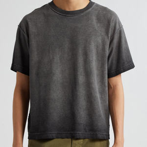 Streetwear pour homme 100% coton T-shirt vintage personnalisé délavé à l'acide T-shirt surdimensionné délavé avec logo personnalisé - Product Image 2