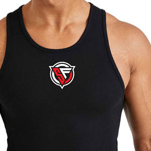 Camiseta sin mangas de algodón 100% sin mangas para hombre con logotipo personalizado para Fitness, correr, gimnasio, camiseta sin mangas para hombre, técnica de lavado de poliéster/LICRA - Product Image 6
