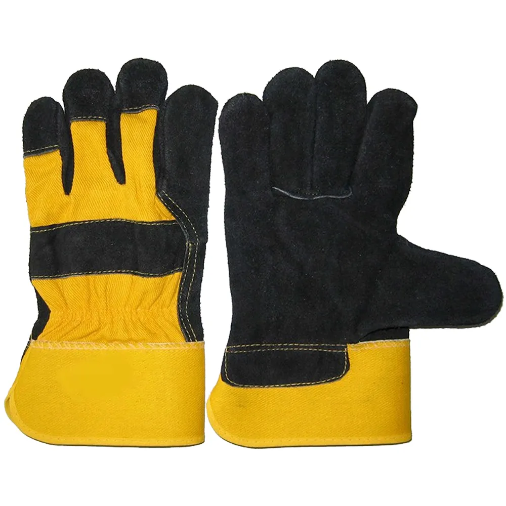 Leather Cheap Working Gloves Rubberized Cotton, Fur, Fleece, Jersey liner Labour Gloves High Quality Customize Design logo