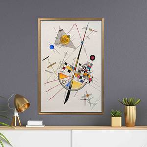 Modern Shapes Canvas Gift: Delicate Tension Printed Wall Art,Gold <b>Framed</b> - Product Image 1