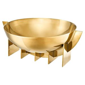 Bol en marbre chaud avec base de découpe martelée en aluminium plaqué or, service de créateur, look classique, luxe, service de fruits, bol indien - Product Image 6