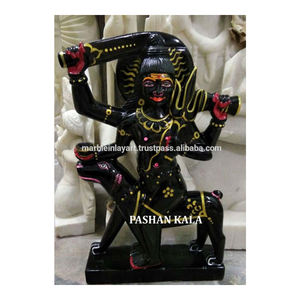 รูปปั้นเทพีกาลีม้า หินอ่อนอินเดียสีดำเงา ขัดเงา รูปปั้นวัวยืนสวยงาม สำหรับการบูชาทางศาสนาอินเดีย - Product Image 1