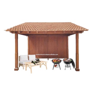 Gazebo extérieur en teck de conception d'Indonésie avec auvent résistant aux intempéries pavillon de barbecue durable pour jardin d'hôtel et de villa - Product Image 1