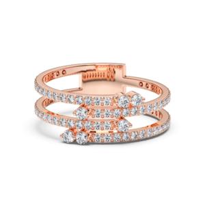 0.45 Carat E-F/VVS-VS <b>Moissanite</b> Round Cut Diamond Multi-Row Diamond Band <b>Ring</b> Made in 10K,14K,18K Solid Gold - Product Image 1