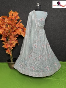 Lehenga choli กระโปรงยาวประดับด้วยเลื่อม zari เสื้อทำงานสำหรับงานแต่งงานชุดปาร์ตี้ฤดูร้อนสมัยใหม่ - Product Image 3