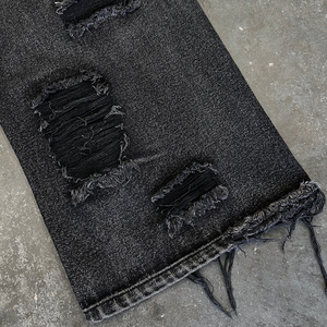 Fabricante personalizado Vintage Streetwear Y2k Denim pantalones de pierna ancha estilo Hip Hop desgastado rasgado pantalones vaqueros holgados sueltos para hombres - Product Image 4