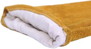 Guantes de soldadura de seguridad de cuero para estufa de barbacoa resistente al calor MIG TIG quemador de madera ideal para soldar - Product Image 4
