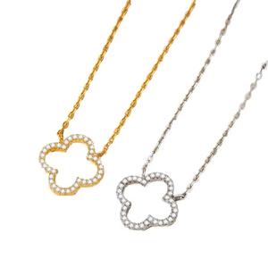 Collar con Colgante para Mujer en Plata de Ley 925 Maciza con Sello 925 y Engaste de Garra con Circonita Blanca - Product Image 1