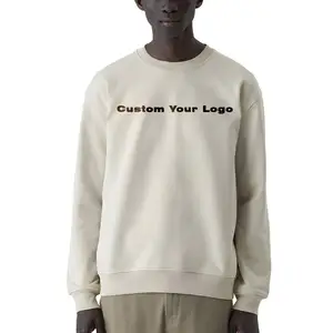 Factory Round neck Oversized blank plain sweatshirts hip hop drop shoulder custom puff print logo sweatshirt hoodies for Men