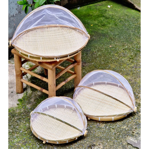 Wholesale Natural BAMBOO TRAY with Fine <b>Mesh</b> Lid Handmade in Vietnam Perfect for Drying, Serving & Storing Food - Product Image 6