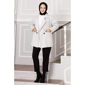 Abrigo Cachemira Hijab Herringbone Gris - Product Image 4