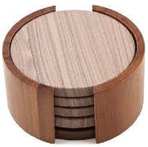 Posavasos personalizado cuadrado redondo ecológico bambú haya madera de nogal posavasos 100% taza de café bebida de madera natural - Product Image 6