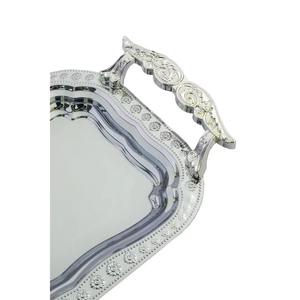 Nouveau fabuleux plateau de service fini unique en argent serbing avec poignées design cadeaux de pendaison de crémaillère - Product Image 6