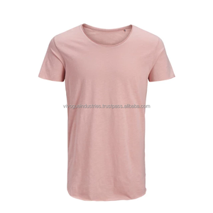 Camisetas Personalizadas de Alta Calidad, Lisas, Cuello en V, Tejidas, 100% Algodón, Transpirables, Corte Holgado, Manga Corta para Hombre - Product Image 3