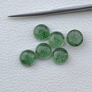 Cabujones redondos de cuarzo de fresa verde Natural de 9mm, joyería de piedras preciosas sueltas reales de alta calidad al mejor precio de fábrica al por mayor - Product Image 2