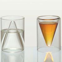 Gelas berbentuk tetesan air kreatif, Set Dispenser anggur kaca minuman keras gunung daun emas berlian kristal