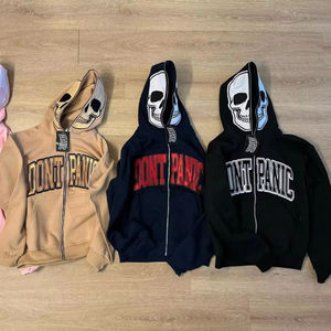 Sudadera con Capucha de Alta Calidad Personalizada para Hombre, de Algodón y Poliéster, Talla Grande, Lisa, con Cierre, Unisex - Product Image 1