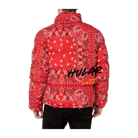 HULAR INTL Blouson d'hiver personnalisé style Hip Hop Streetwear Vintage à capuche imperméable avec revêtement lettré grande taille pour homme