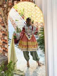 NEW TRENDY TOP QUALITY AFGHANISTAN DRESSES WITH BEAUTIFUL <b>SCARF</b> AND TROUSER BY AA IMPEX - Product Image 3