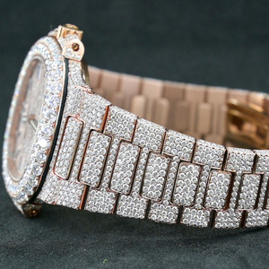 Moissanite VVS, diamant baguette, entièrement serti, fait main, dernière mode, carré, verre, acier inoxydable, 3BAR, édition limitée - Product Image 3