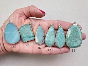 Collar con colgante de amazonita natural, joyería de piedras preciosas largas, collar de piedra elegante, regalo para mujer - Product Image 3